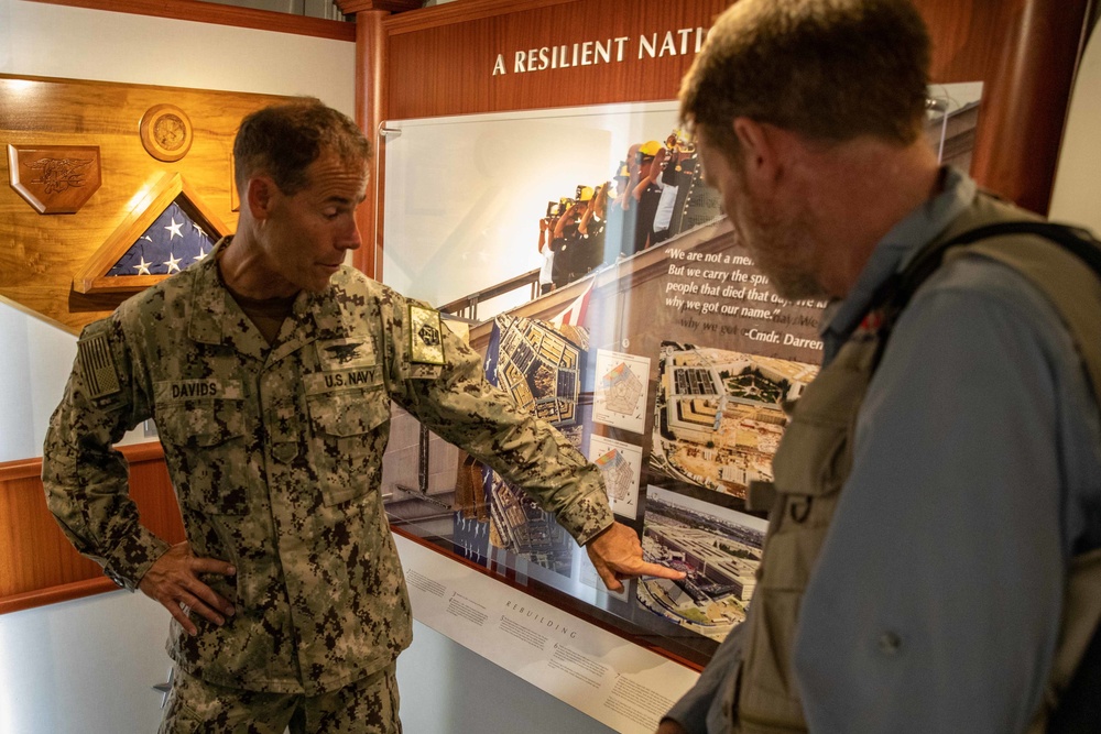 Rear Adm. Davids Visits USS Arlington’s 9/11 Tribute Room