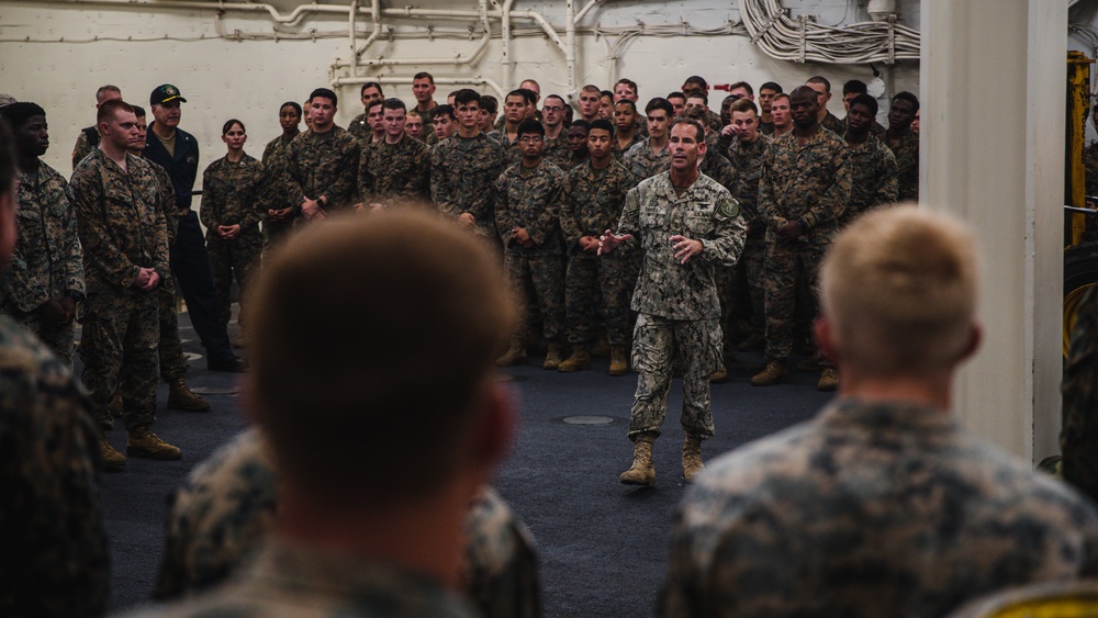 JTF-Haiti Commander Visits the USS Arlington