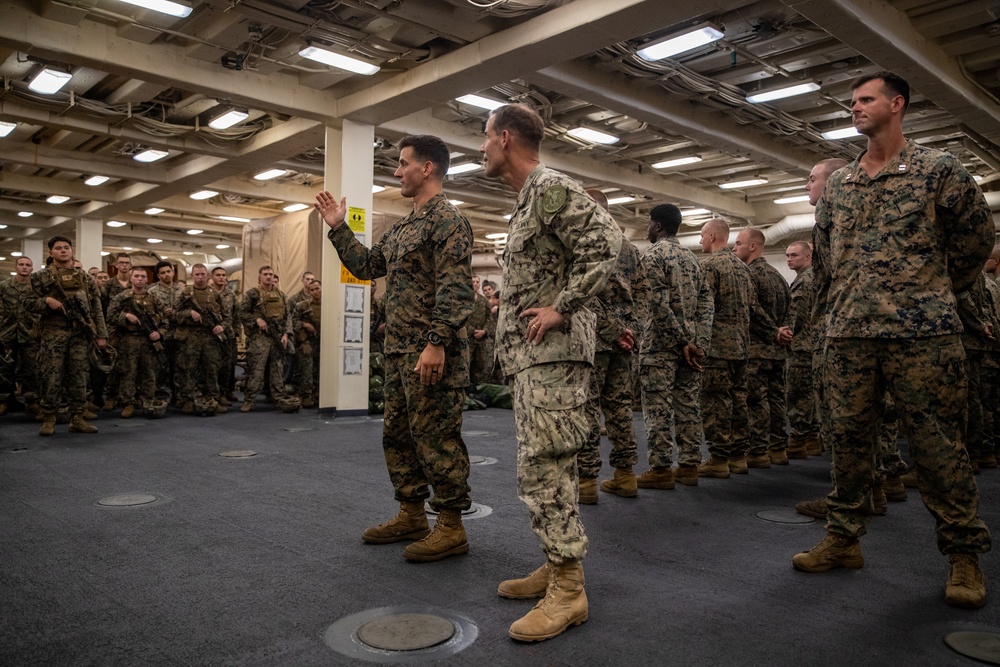 JTF-Haiti Commander Visits the USS Arlington