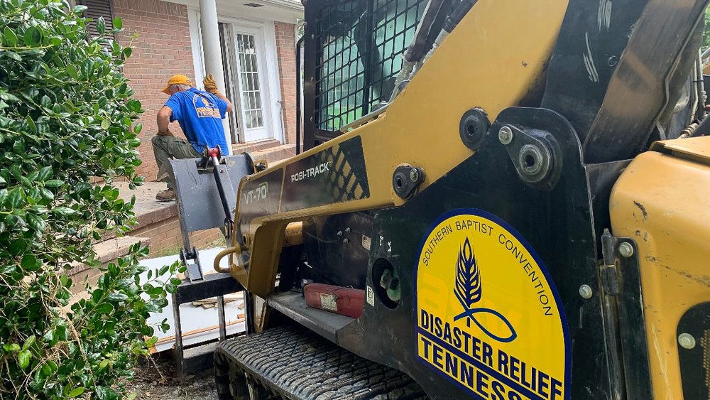 Heavy Equipment Brought by Volunteers To Help Clean-Up
