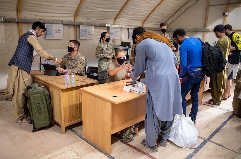 Soldiers Support Afghanistan Evacuation Efforts in Kuwait