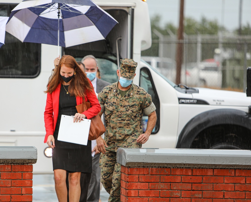 SENATE STAFF VISIT: Margaret Mullins, national security advisor, Office of U.S. Senator Raphael Warnock, visited Marine Corps Logistics Base Albany, Aug. 25.