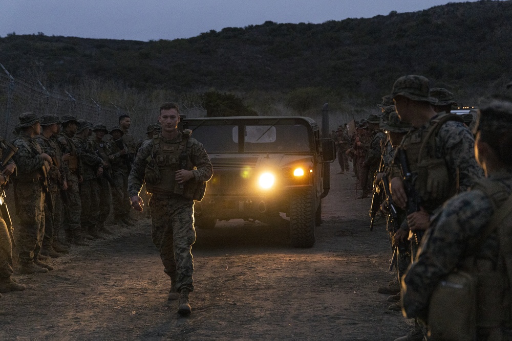 U.S. Marines with MACS-1 conduct a hike on MCB Camp Pendleton