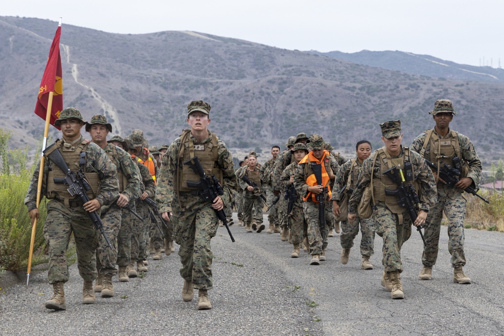 U.S. Marines with MACS-1 conduct a hike on MCB Camp Pendleton