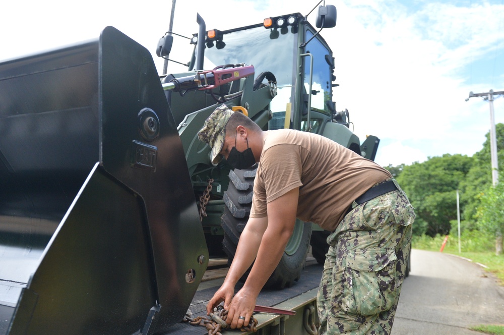 NMCB 1 Detachment Guam begins excavation on the Outhouse Conversion Project