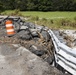Damaged Road and Guard Rail on Dickson County Bridge