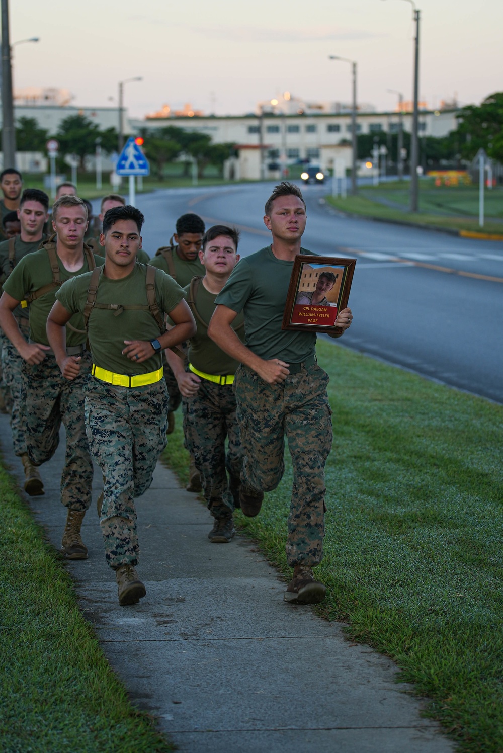 U.S. Marines with 3d TB conduct a memorial run