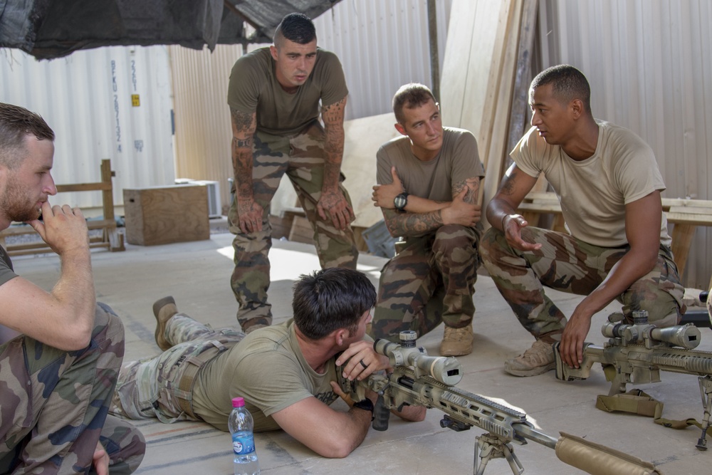 U.S., French snipers conduct weapons familiarization