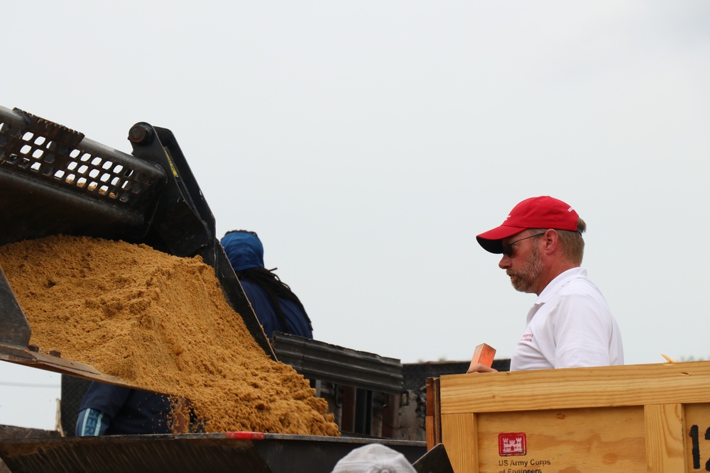 USACE Baltimore provides sandbag filling machine in preparation of Ida
