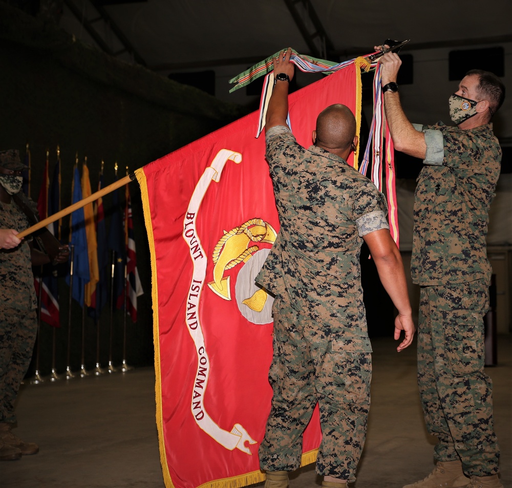 Blount Island Command Battle Colors Rededicated During its 35th Anniversary Celebration