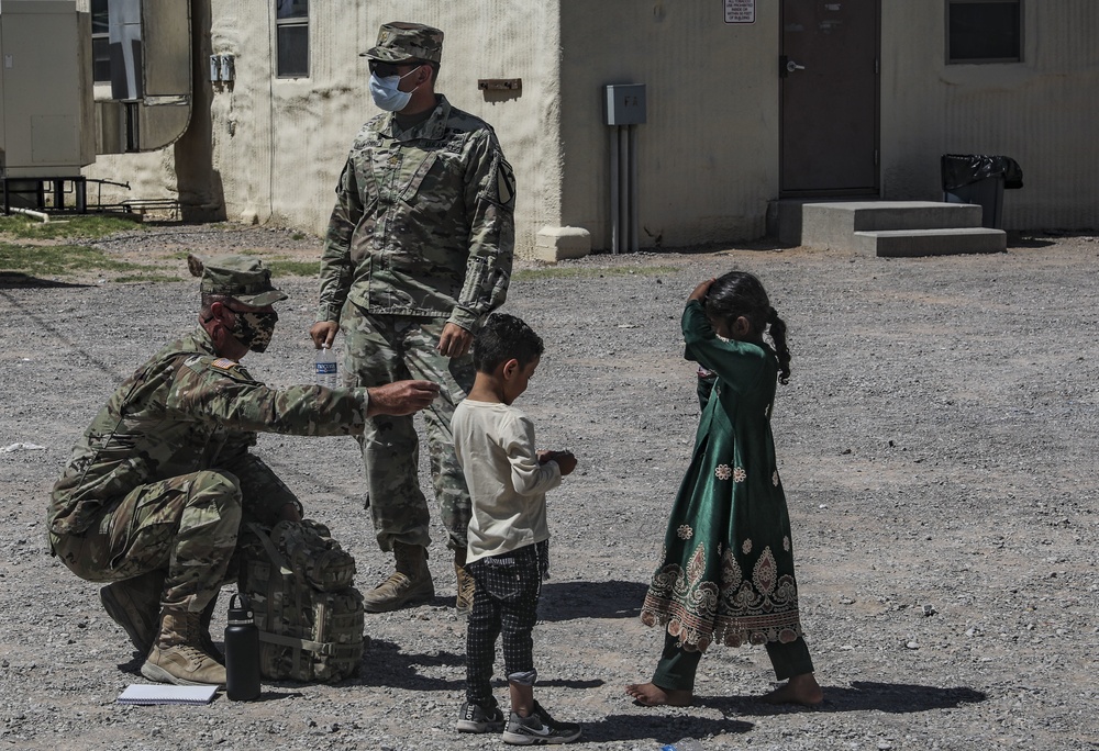 Afghan evacuees at Fort Bliss’ Doña Ana Complex