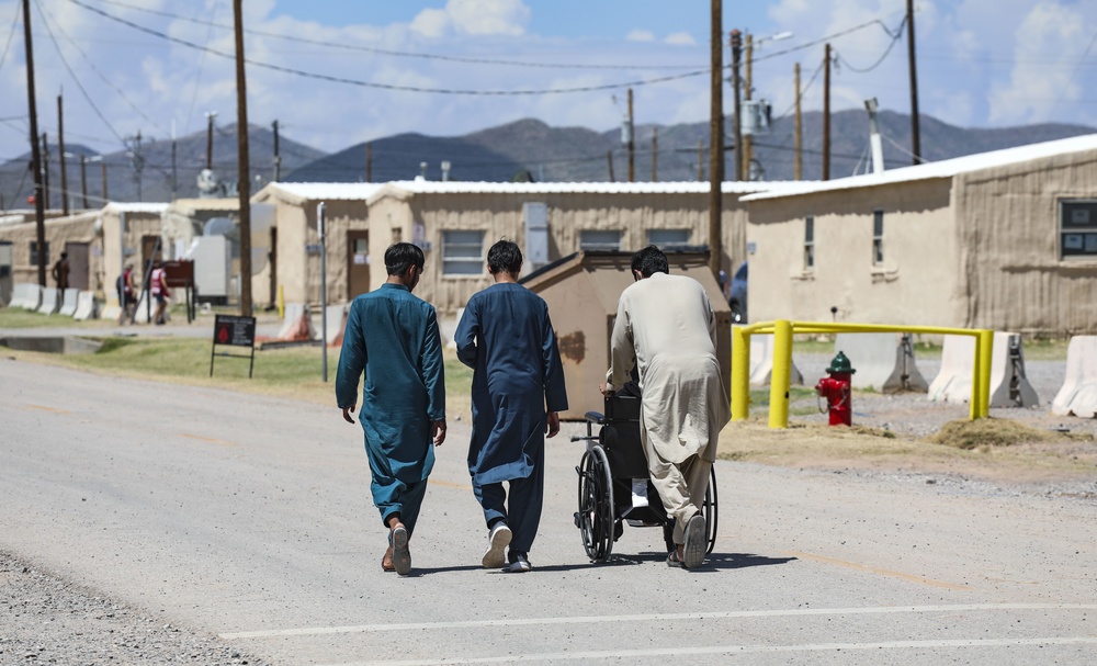 Afghan evacuees at Fort Bliss’ Doña Ana Complex