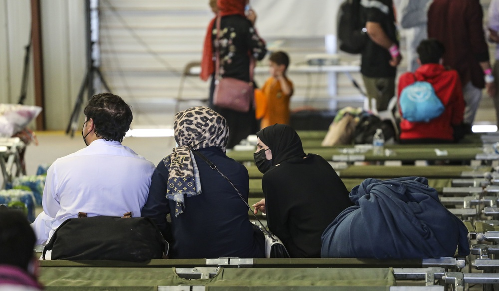 Afghan evacuees in-process at Fort Bliss’ Doña Ana Complex