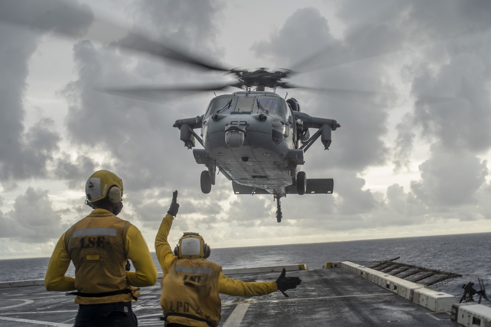 USS Portland (LPD 27) MH-60S flight ops