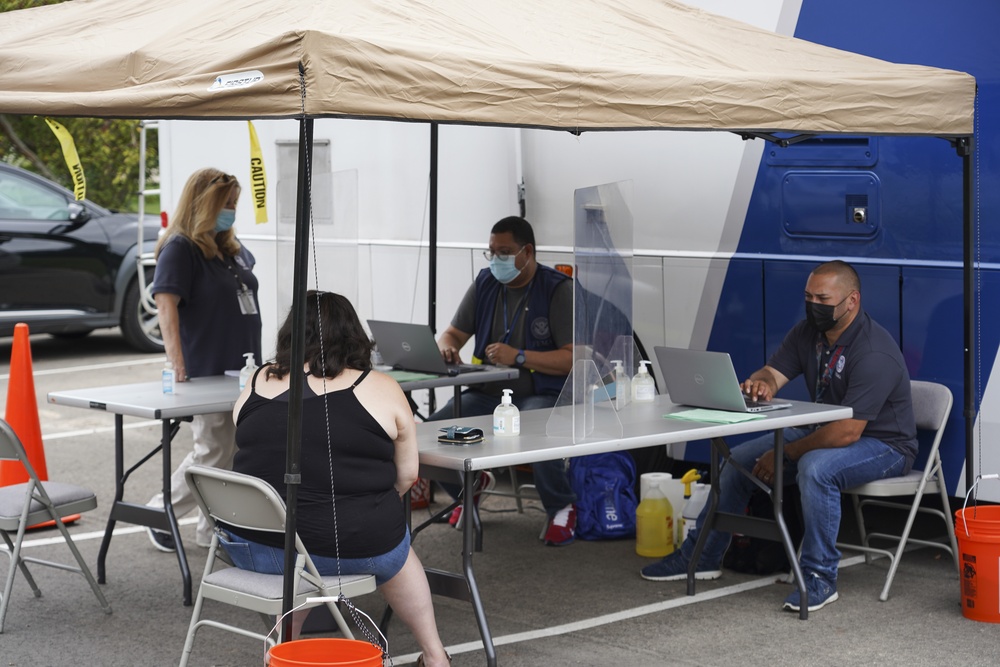 FEMA Specialists at Mobile Registration Intake Center