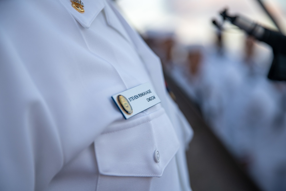 U.S. Marines, Sailors aboard USS Pearl Harbor honor fallen Sailor with memorial