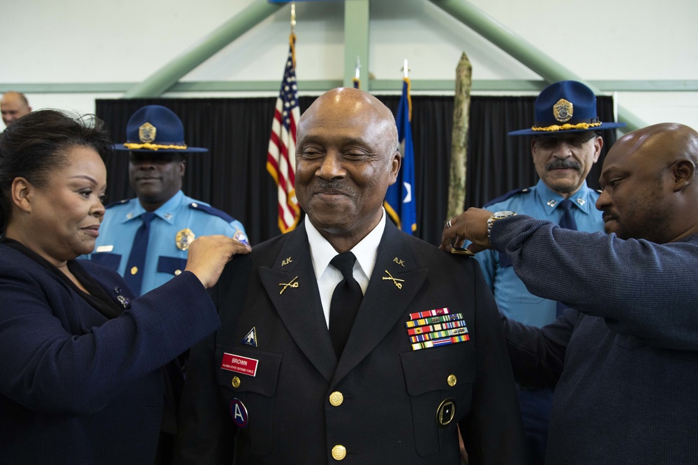 Brig. Gen. (AK) Simon Brown II, commander of 49th Brigade, Alaska State Defense Force, promotion ceremony