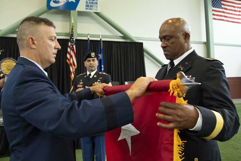 Brig. Gen. (AK) Simon Brown II, commander of 49th Brigade, Alaska State Defense Force, promotion ceremony