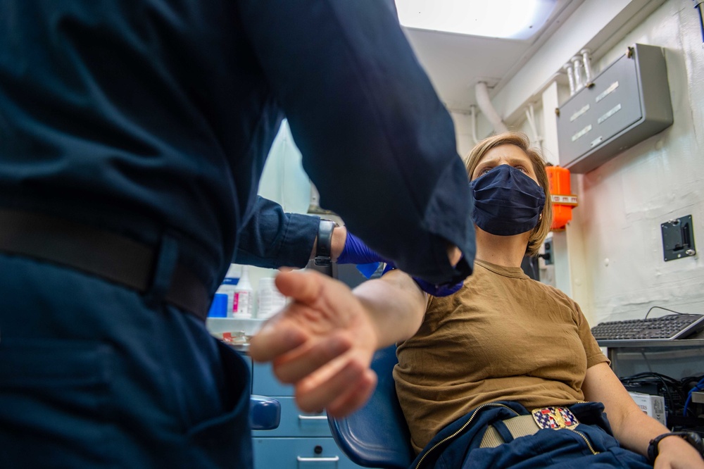 USS Carl Vinson Conducts Walking Blood Bank