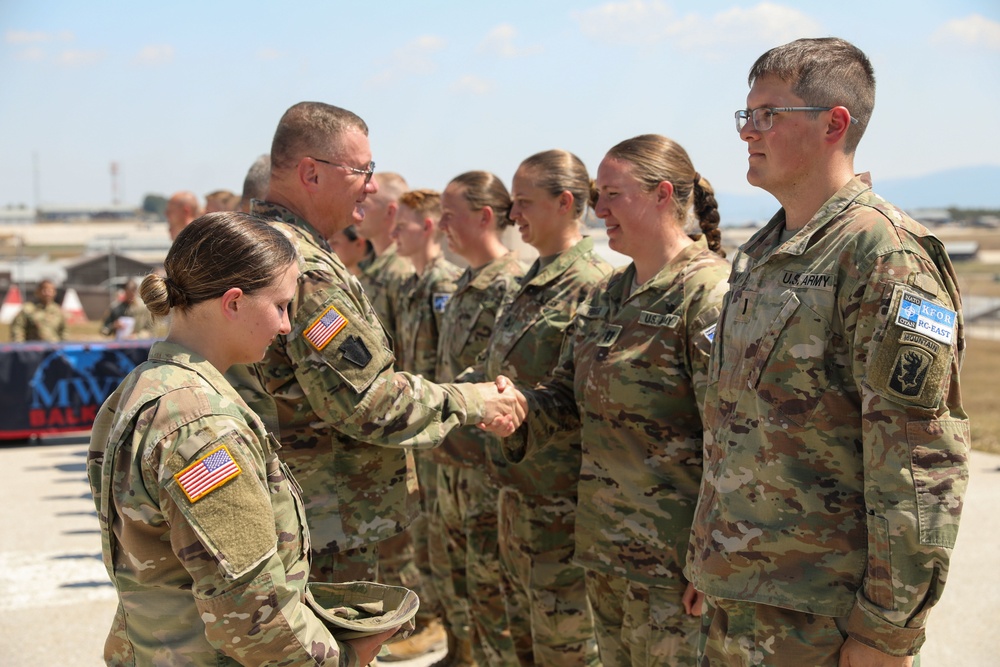 U.S. Army Brig. Gen. Gregory Knight, Vermont Adjutant General hands out Challenge Coins