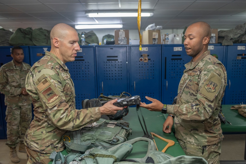 Chief meets with 494th EFS Airmen