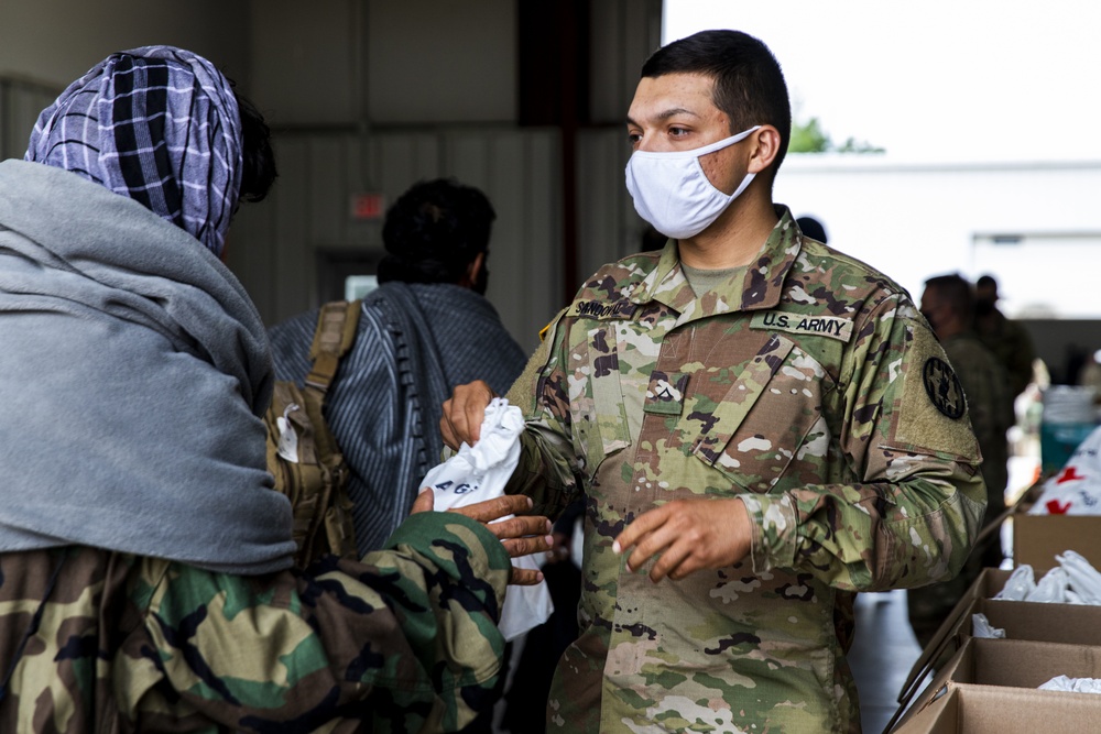 Reception of Afghan Evacuees at Fort McCoy, Wisconsin