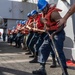 Sailors Heave a Line During a Replenishment-at-Sea