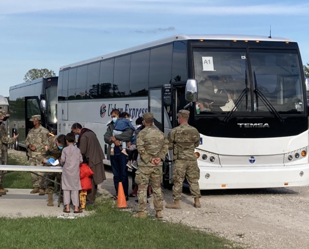First Afghan Evacuees arrive at Camp Atterbury