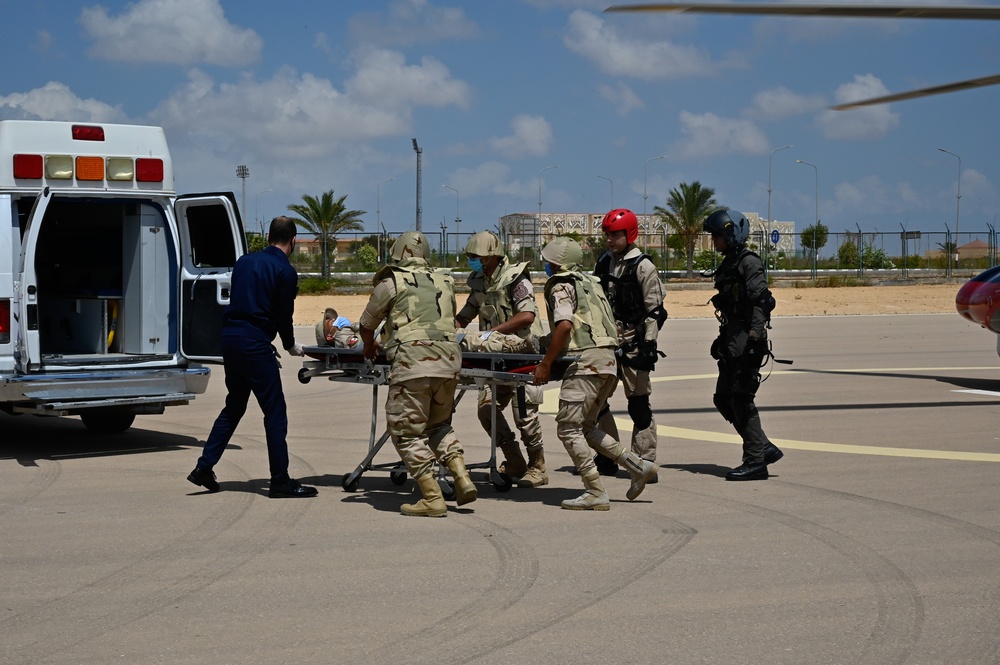 U.S. and Egyptian Army medical teams execute medical evacuation rehearsal at Bright Star 21