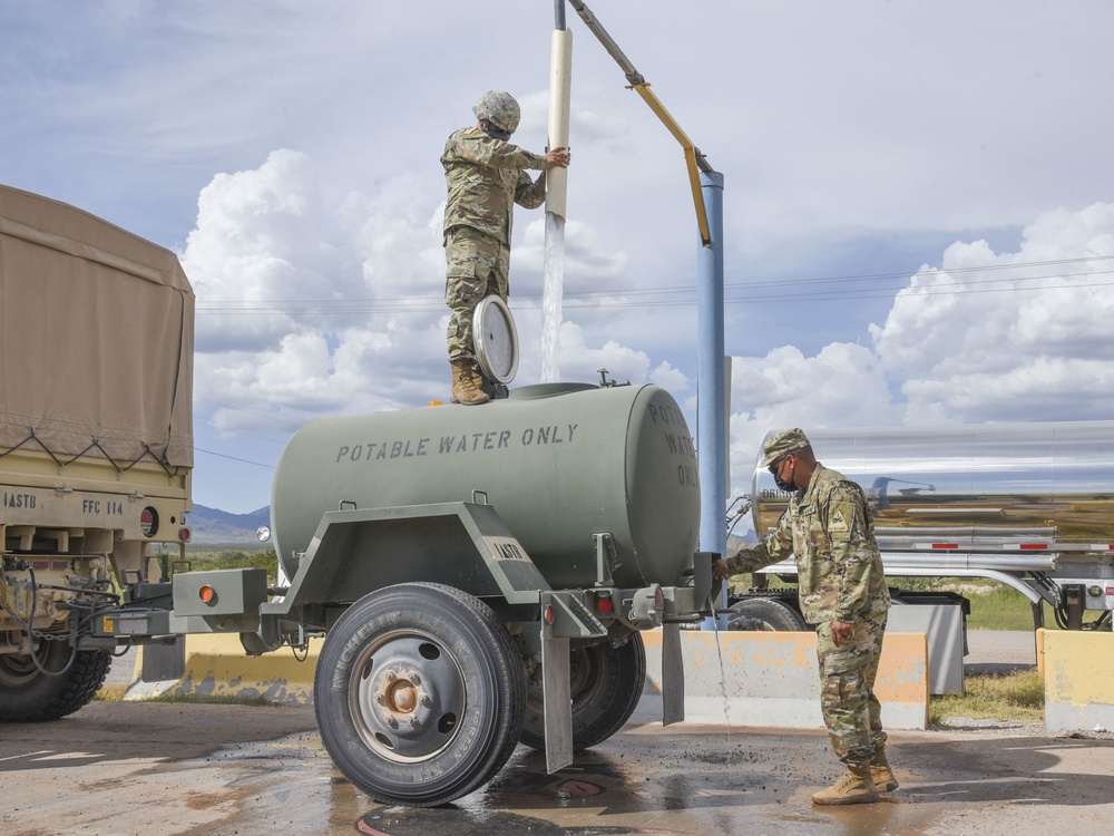 1st Armored Division Sustainment Brigade provides water buffaloes to Fort Bliss’ Doña Ana Complex