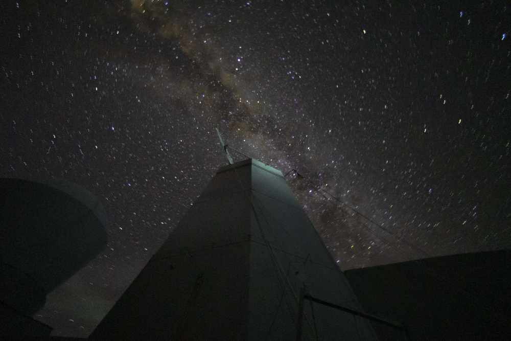 USS Portland, 11th MEU transit Pacific at night