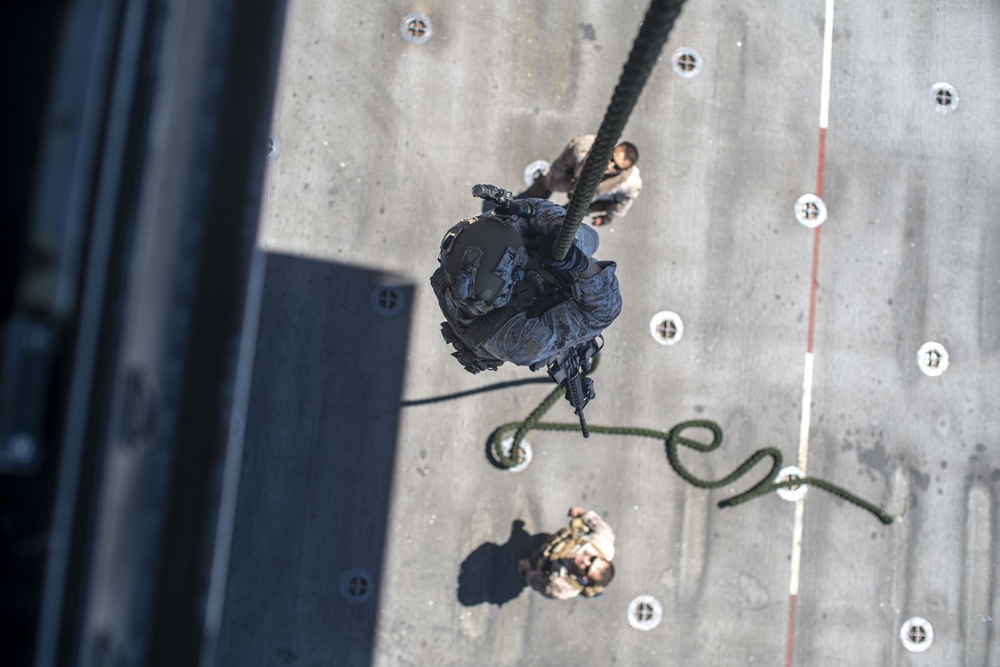 ADRD conducts fast-rope training aboard USS Essex (LHD 2)