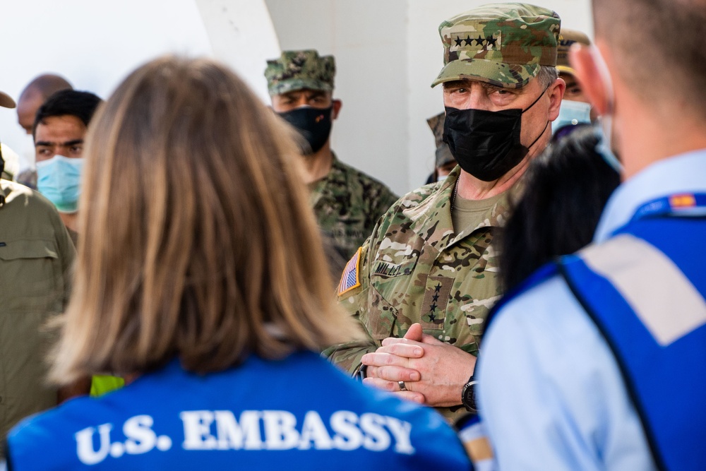 Gen. Mark Milley Visits Operation Allies Refuge Efforts at Naval Station Rota