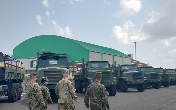 Naval Mobile Construction Battalion 133 readies vehicles to support Task Force 51