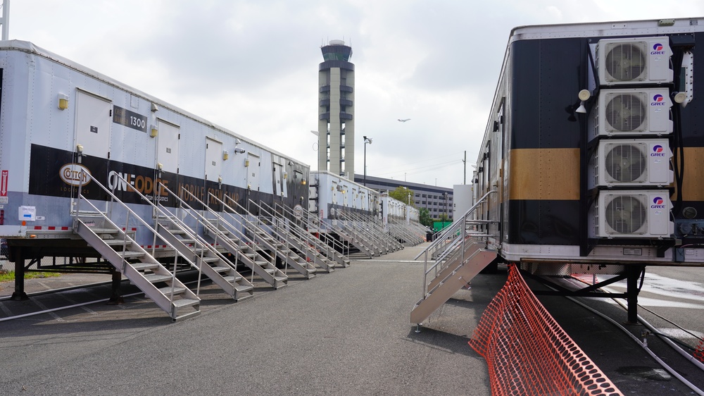 Hurricane Ida: FEMA Responder Shelter Units At New Orleans Airport