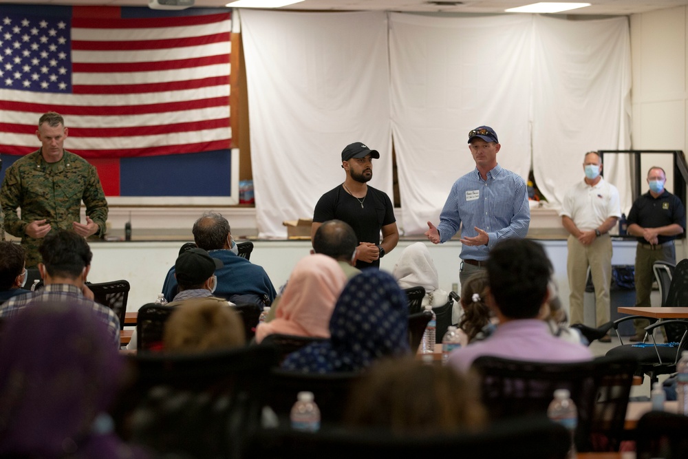Mr. Huber Parsons from the Department of State Welcomes Afghan Families