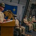 USS Billings' New CO Gives Remarks to Ship's Crew