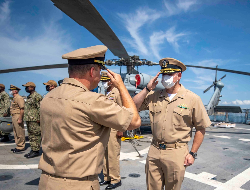 Off Going CO Departs USS Billings Following Change of Command Ceremony