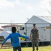 Marines interact with Afghanistan Evacuees at NAVSTA Rota