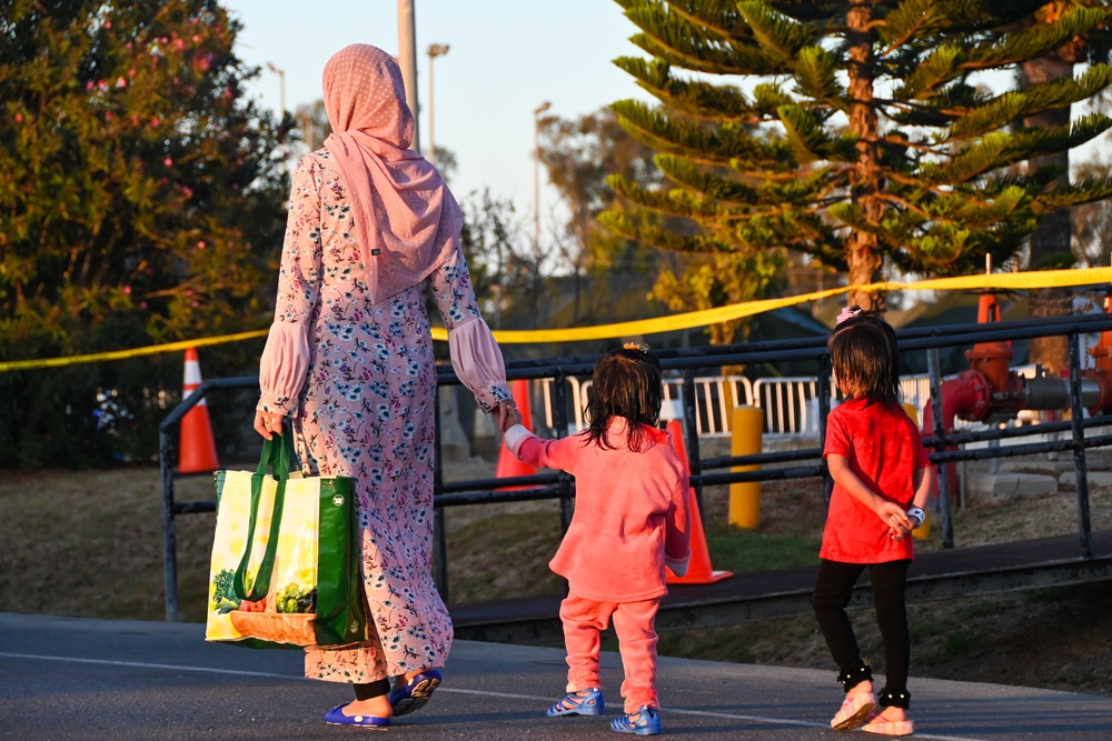 Evacuees from Afghanistan Settle in at Temporary Living Facility at Naval Station Rota