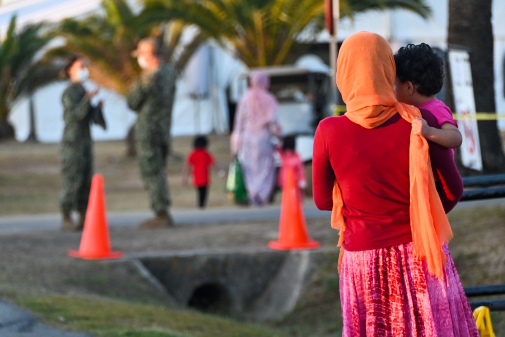 Evacuees from Afghanistan Settle in at Temporary Living Facility at Naval Station Rota