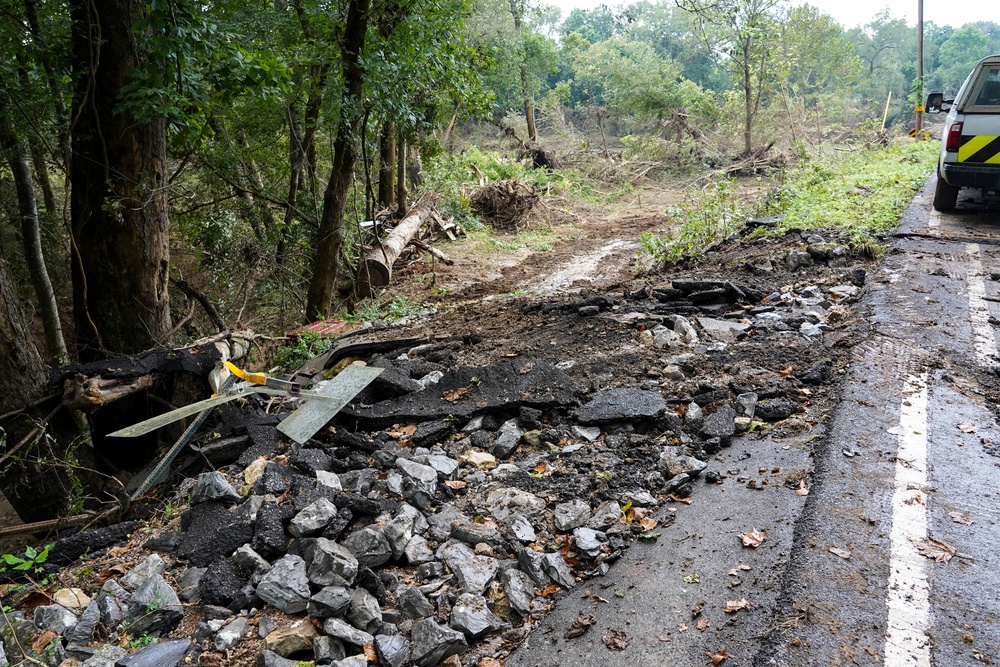 Damaged Bridge From Tennessee Storm and Flooding