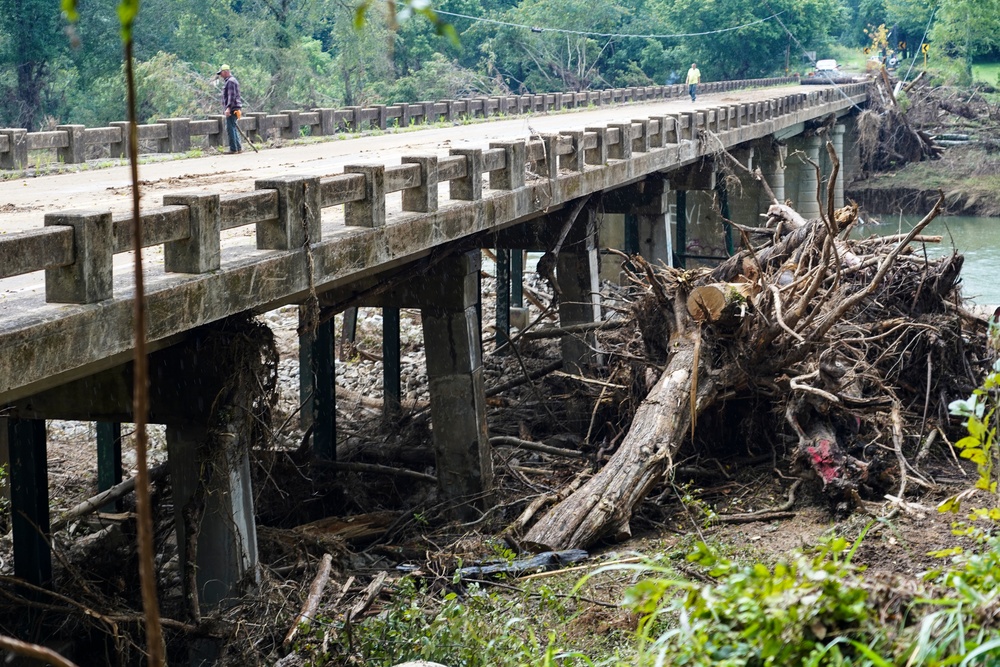 Debris Under Closed Bridge in Tennessee