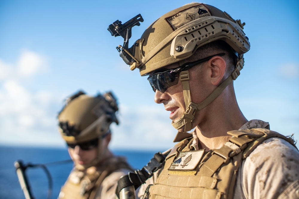 BLT 1/1 Conduct IED Lane Sweep Training Aboard The USS Essex (LHD 2)