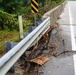 Bent Rail and Sunken Paving on Tennessee Bridge