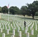 Office of Army Cemeteries representatives review headstones