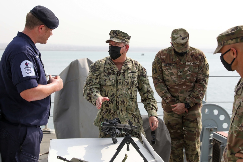 CJTF-HOA commander visits H.M.S Brocklesby, H.M.S Shoreham