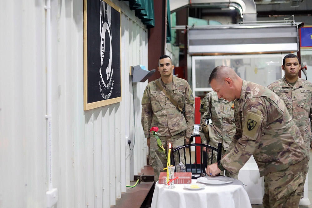 U.S. service members establish POW/MIA table in Iraq