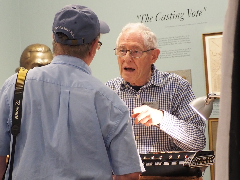 Volunteer model ship builder at Naval Museum