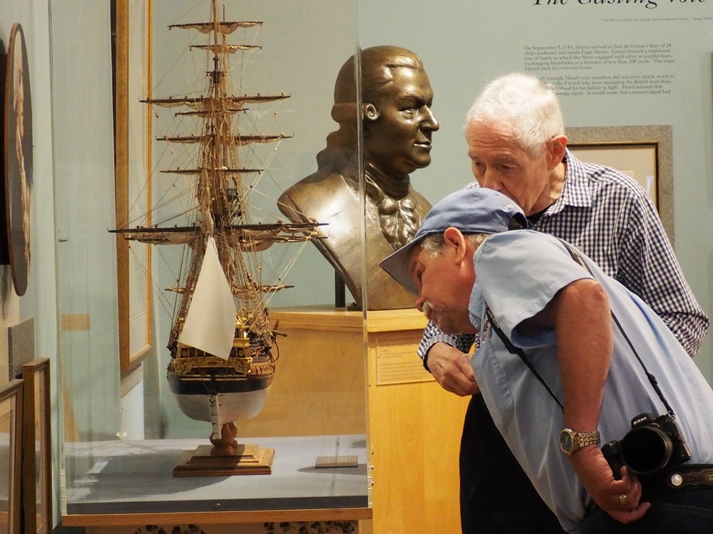 Volunteer model ship builder at Naval Museum